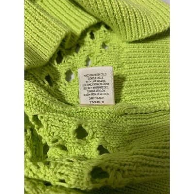 Stylus Women's Medium Green Scoop Neck Knit Pullover Sweater 3/4 Sleeve Casual - Thumbnail 8