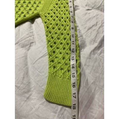 Stylus Women's Medium Green Scoop Neck Knit Pullover Sweater 3/4 Sleeve Casual - Thumbnail 11