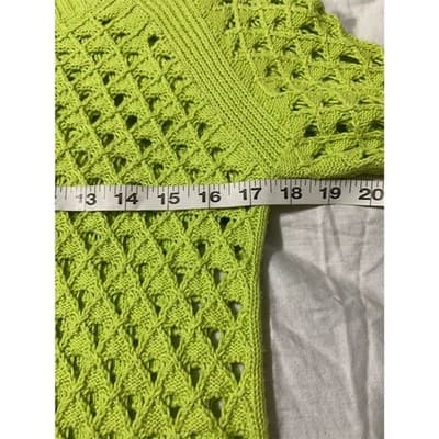 Stylus Women's Medium Green Scoop Neck Knit Pullover Sweater 3/4 Sleeve Casual - Thumbnail 10