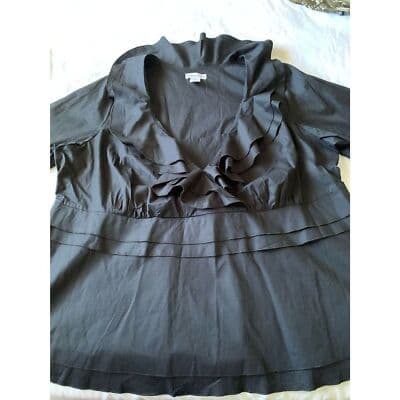 VTG. Jessica London Women's Black Ruffle Front Knee Length Dress Size 24 - Thumbnail 5