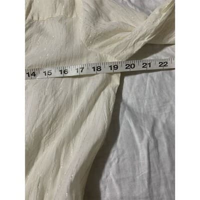 Accessorize Women's White Tunic Top S Long Sleeve V-Neck Casual - Thumbnail 7