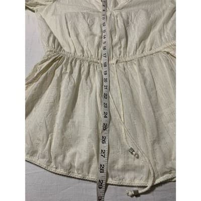 Accessorize Women's White Tunic Top S Long Sleeve V-Neck Casual - Thumbnail 6