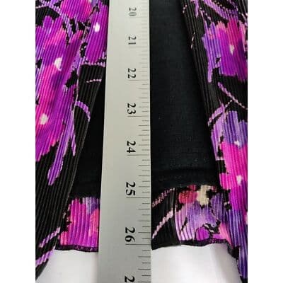 Vintage Los Angels Women Black and Purple Tank Accordion Knit Top Size 18 - Thumbnail 8