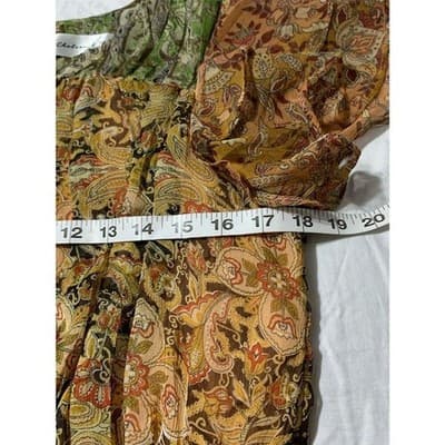 Chelsea & Theodore Women's Floral Ruffle Sleeve Peplum Blouse S/P - Thumbnail 10