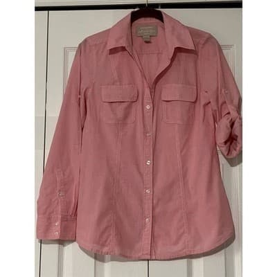 Banana Republic Women's Pink Long Sleeve Button-Up Shirt Size S Casual - Thumbnail 3