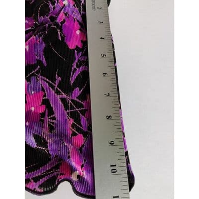 Vintage Los Angels Women Black and Purple Tank Accordion Knit Top Size 18 - Thumbnail 9