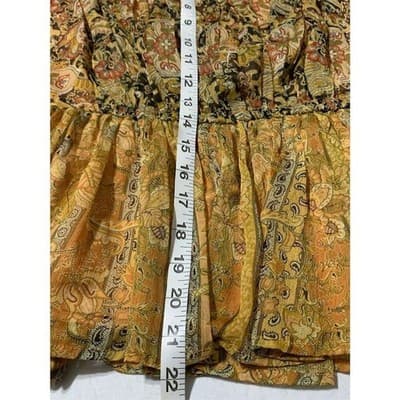 Chelsea & Theodore Women's Floral Ruffle Sleeve Peplum Blouse S/P - Thumbnail 12