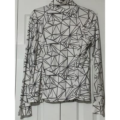 Xersion Women's M Geometric Long Sleeve Pullover Athletic Top Multicolor - Thumbnail 2