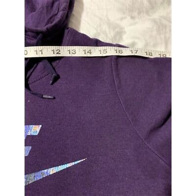 Nike Women's Funnel Neck Hoodie Purple Size M Long Sleeve Pullover - Thumbnail 6