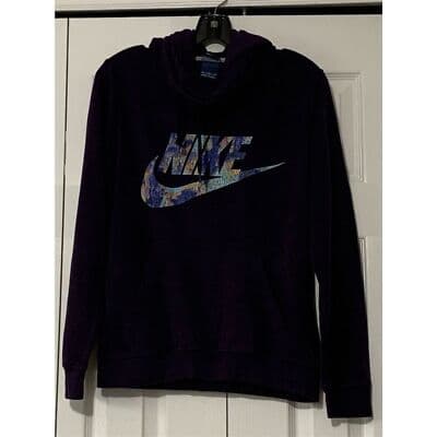Nike Women's Funnel Neck Hoodie Purple Size M Long Sleeve Pullover - Image 1