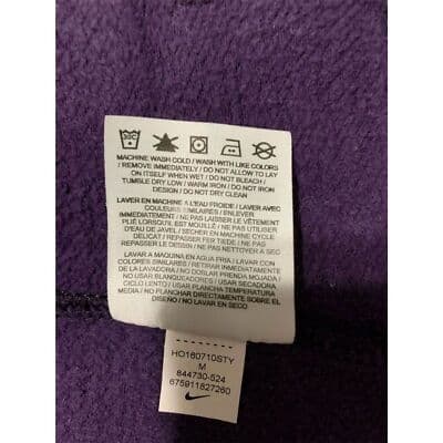 Nike Women's Funnel Neck Hoodie Purple Size M Long Sleeve Pullover - Thumbnail 5