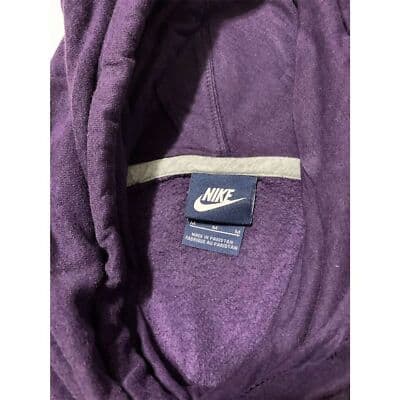 Nike Women's Funnel Neck Hoodie Purple Size M Long Sleeve Pullover - Thumbnail 4