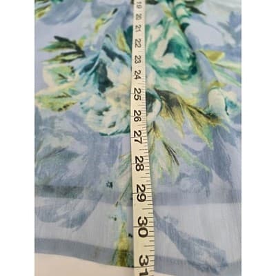 Susan Graver Women's Floral V-Neck Long Sleeve Semi-Sheer Tunic Blouse Blue - Thumbnail 8