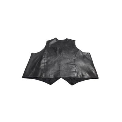 Irvine Park Mens Black Genuine Leather Western Biker Vest Big & Tall 4X 4XBT - Thumbnail 5