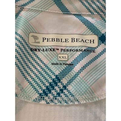 Pebble Beach XXL Pullover Golf Shirt Plaid Dry Luxe Performance Athletic Top - Thumbnail 3