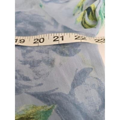 Susan Graver Women's Floral V-Neck Long Sleeve Semi-Sheer Tunic Blouse Blue - Thumbnail 7