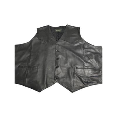 Irvine Park Mens Black Genuine Leather Western Biker Vest Big & Tall 4X 4XBT - Thumbnail 7