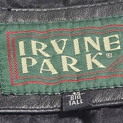 Irvine Park Mens Black Genuine Leather Western Biker Vest Big & Tall 4X 4XBT - Thumbnail 2