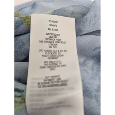 Susan Graver Women's Floral V-Neck Long Sleeve Semi-Sheer Tunic Blouse Blue - Thumbnail 11