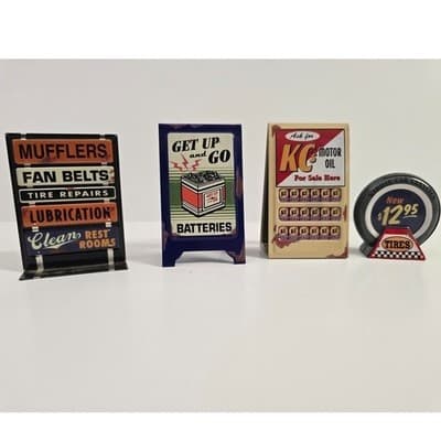 Hallmark Kiddie Car Classics Sidewalk Sales Signs 4pc Set QHG3605 Vintage 1997 - Thumbnail 2