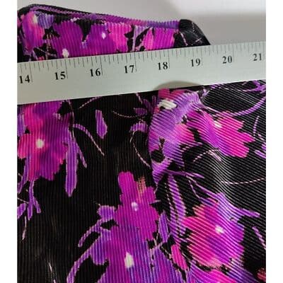 Vintage Los Angels Women Black and Purple Tank Accordion Knit Top Size 18 - Thumbnail 6