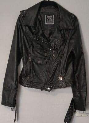 Faux Black Leather Paper Denim & Cloth Stur Jacket Size Small - Thumbnail 3