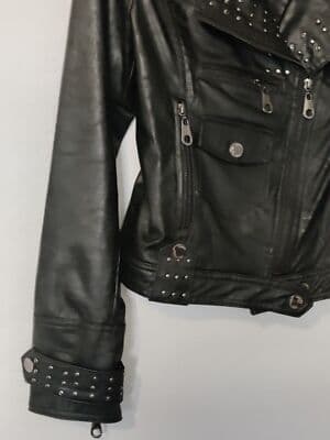 Faux Black Leather Paper Denim & Cloth Stur Jacket Size Small - Thumbnail 8