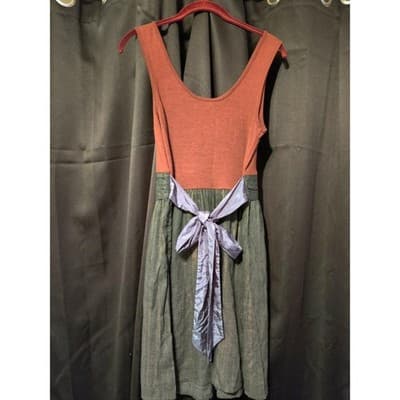 Fossil Two Tone Striped Tank Dress with Tie Waist - Thumbnail 4