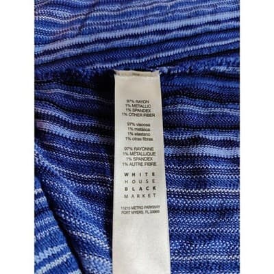 White House Black Market Ruffle Scoop Neck Stripes Pullover Sweater Size Small - Thumbnail 9