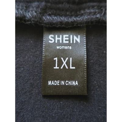 SHEIN Womens 1XL Black Midi Skirt White Snap Button Accent Casual Comfy - Thumbnail 3