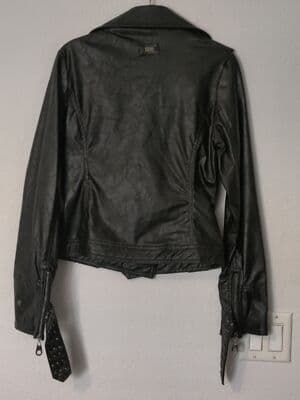 Faux Black Leather Paper Denim & Cloth Stur Jacket Size Small - Thumbnail 6