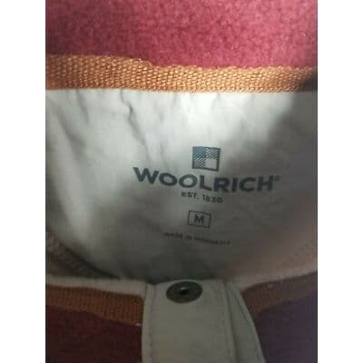 Woolrich Mens Oatmeal Drifter 1/4 Button Fleece Collared Sweater Size Medium - Thumbnail 5