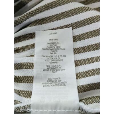 Denim & Co. Women Striped Point Collar Button Peplum Jacket Warm Tan Sz XL NWOT - Thumbnail 10