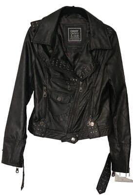 Faux Black Leather Paper Denim & Cloth Stur Jacket Size Small - Image 1