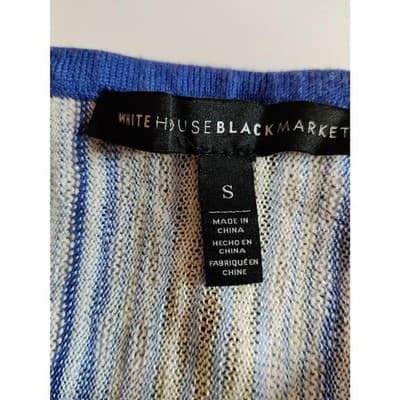 White House Black Market Ruffle Scoop Neck Stripes Pullover Sweater Size Small - Thumbnail 5