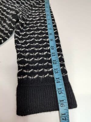 Nara Maglie Italy Alpaca Wool Blend Cardigan Black/White Womens Size M/L - Thumbnail 11