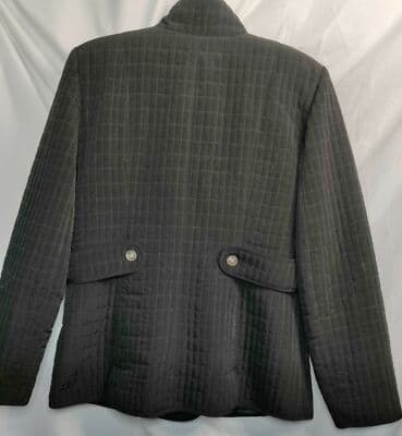 Taylor Marco Womens Puffer Polyester Faux Jacket Button Black Size Medium - Thumbnail 4