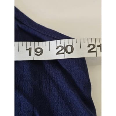 Large Navy Blue Sleeveless Tank Top Flowy Blouse Button Back Casual Summer Women - Thumbnail 15