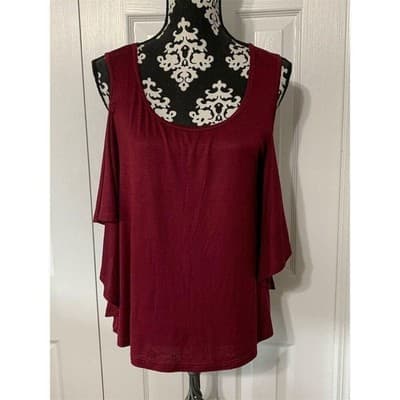 Shop The Trends Women's S Red Asymmetrical Hem Tank Top Sleeveless - Thumbnail 2