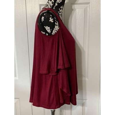 Shop The Trends Women's S Red Asymmetrical Hem Tank Top Sleeveless - Thumbnail 5