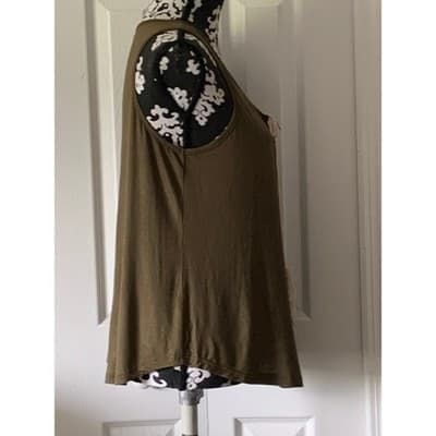 Large Olive Green Tassel Tank Top Sleeveless Casual Summer Boho C.u.k.y. Women's - Thumbnail 3
