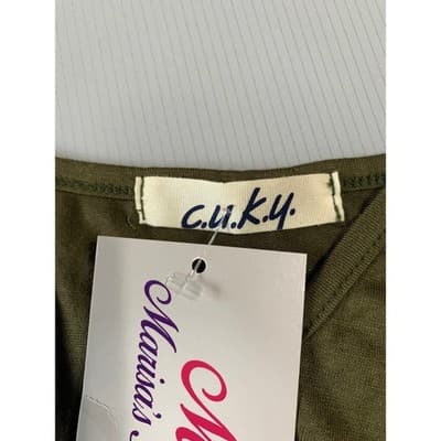 Large Olive Green Tassel Tank Top Sleeveless Casual Summer Boho C.u.k.y. Women's - Thumbnail 4