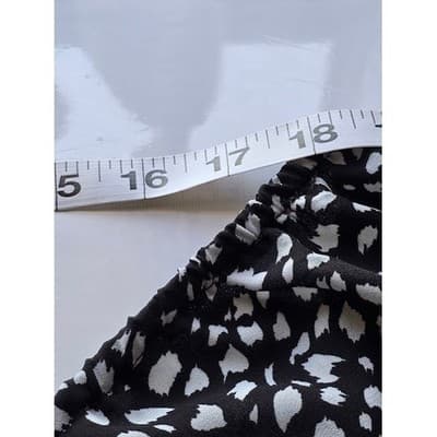 Black White Spot Puff Sleeve Smocked Square Neck Tiered Mini Dress - Thumbnail 5