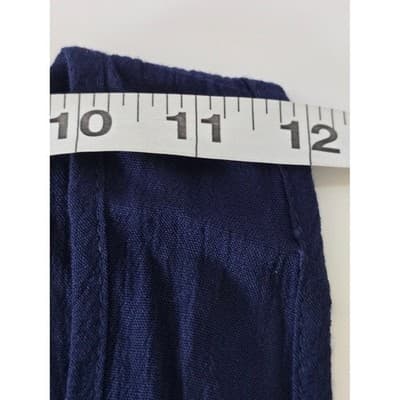 Large Navy Blue Sleeveless Tank Top Flowy Blouse Button Back Casual Summer Women - Thumbnail 14