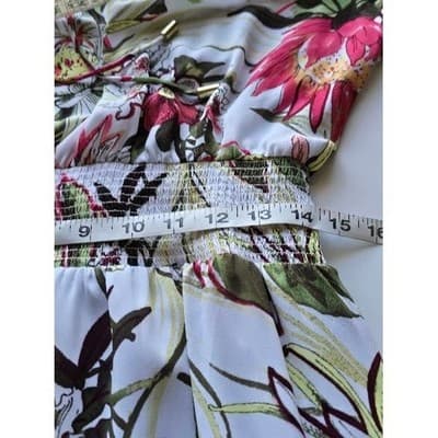 Chicos Floral Print Long Sleeve Tiered Ruffle Dress Midi Size 1 - Thumbnail 5