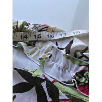 Chicos Floral Print Long Sleeve Tiered Ruffle Dress Midi Size 1 - Thumbnail 3