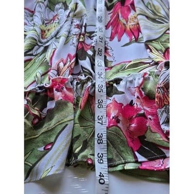 Chicos Floral Print Long Sleeve Tiered Ruffle Dress Midi Size 1 - Thumbnail 6