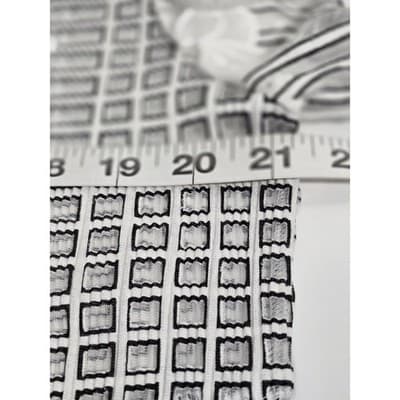 Womens Geometric Square Print V Neck Blouse Casual Top - Thumbnail 4