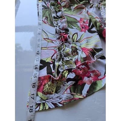 Chicos Floral Print Long Sleeve Tiered Ruffle Dress Midi Size 1 - Thumbnail 7