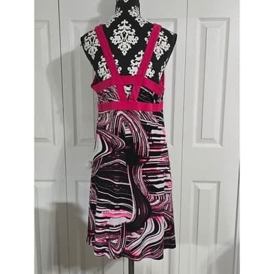 Tek Gear DryTek Womens XL Pink Black Abstract Swirl Strappy Back Athletic Dress - Thumbnail 2